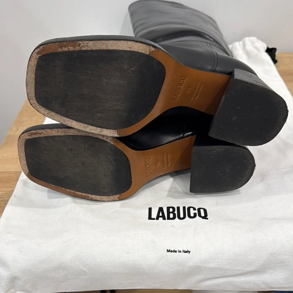 Labucq Black Heeled Boots Timeless Design - Picture 4 of 6